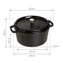 Staub Cast Iron 7QT Round Cocotte- Turquoise