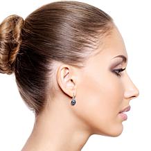 Sterling Silver 10-11mm Cultured Tahitian Pearl and Topaz Earrings