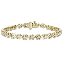 Sterling Silver 1.68ctw Created Moissanite X-Link Tennis Bracelet