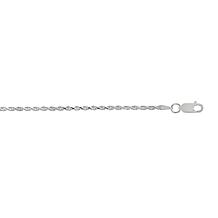 Sterling Silver 1.8mm Diamond-Cut Solid Rope Chain Necklace - 18"