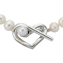 Sterling Silver 7-8mm Cultured Freshwater Pearl 7.5" Bracelet