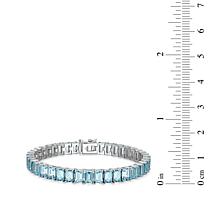 Sterling Silver Blue Topaz Tennis Bracelet