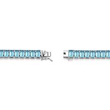 Sterling Silver Blue Topaz Tennis Bracelet