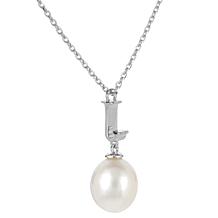 Sterling Silver Cultured Freshwater Pearl "J" Initial 16" Necklace