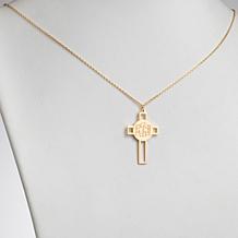 Sterling Silver Engraved Monogram Cross Necklace