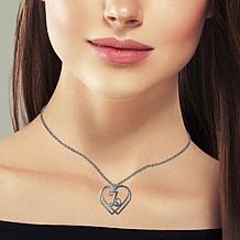Sterling Silver "Entwined" Double Heart Initial Necklace
