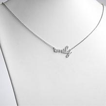 Sterling Silver Lowercase Script Name with Outline Necklace 