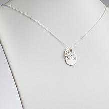 Sterling Silver Name Disc with Butterfly Charm Necklace