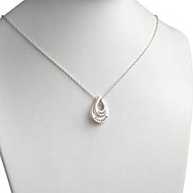 Sterling Silver Nesting Teardrop Names Necklace - 2 Names