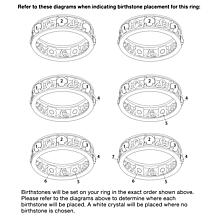 Sterling Silver or Gold over Sterling  Family Celtic Birthstone Ring