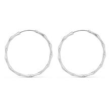 Sterling Silver Polished Bamboo Detail Hoop Earring