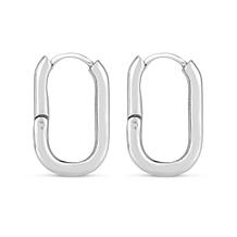 Sterling Silver Polished Oval Link Earring