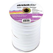 Stretchrite Flat Polyester Braided Elastic .75" x 90yd - White