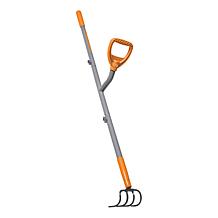 Sun Joe 4 Tine Steel Fork/Cultivator with Extra Handle
