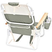 SUNNYLiFE Deluxe Beach Chair in Seagrass Sage with Cooler Pocket