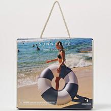 SUNNYLiFE Navy Stripe Inflatable Tube Pool Ring 41.7"
