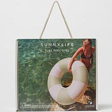 SUNNYLiFE The Vacay Soft Olive Stripe Pool Ring 41.7"