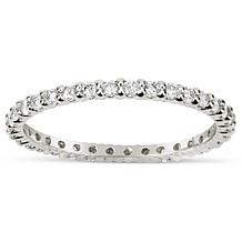 Suzy Levian 14K White Gold .50ctw Diamond Eternity Band Ring