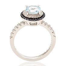 Suzy Levian Round-Cut Blue Topaz, Sapphire and White Topaz Ring