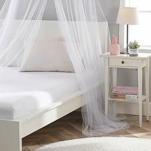 Sweetheart Round Collapsible Pink Heart Hoop Sheer Mosquito Bed Canopy