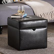 Sydney Faux Leather Storage Ottoman