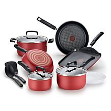 T-Fal B062SC64 Signature 12-Piece Cookware Set, Red