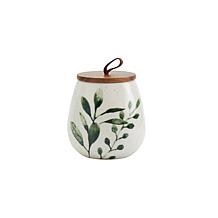 Tabletops Gallery Green Leaf 3-Piece Kitchen Canister Set