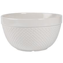 Tabletops Gallery Hobnail 4-Piece Stoneware Mixing Bowl Set - White