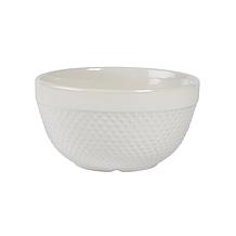 Tabletops Gallery Hobnail 4-Piece Stoneware Mixing Bowl Set - White