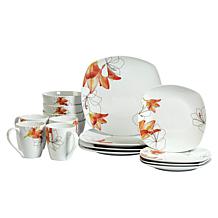 Tabletops Gallery Lily 16-Piece Dinnerware Set - Service for 4