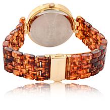 Tahari Goldtone Women's Tortoise-Color Bracelet Watch