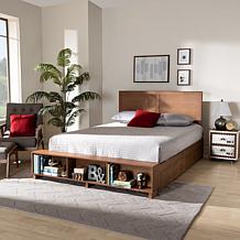 Tamsin Queen Size 4-Drawer Platform Storage Bed with Built-In Shelves