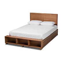 Tamsin Queen Size 4-Drawer Platform Storage Bed with Built-In Shelves
