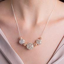 Tanya Moss Elia 2-Tone Butterfly Scroll Station Necklace