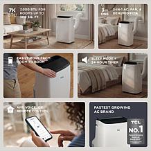 TCL 7,000 BTU SACC (11,000 BTU ASHRAE) Smart Portable Air Conditioner