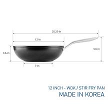 TECHEF Onyx Collection 12" Wok/Stir-Fry Pan with Lid