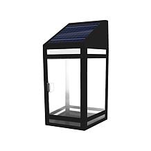 Techko Solar Wall Lantern Amber or White Light Clear Panel