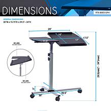 Techni Mobili Adjustable Laptop Cart on Wheels