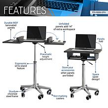 Techni Mobili Folding Table Laptop Cart - Graphite