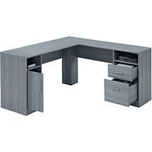 Techni Mobili Functional Storage L-Shaped Computer Desk - Gray