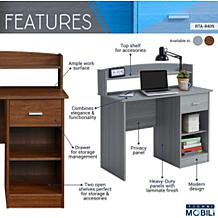 Techni Mobili Modern Office Desk/Hutch