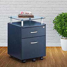 Techni Mobili Rolling File Cabinet with Glass Top