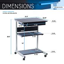 Techni Mobili Rolling Laptop Cart with Storage - Graphite