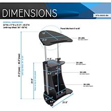 Techni Mobili Sit-to-Stand Adjustable Laptop Pedestal on Wheels