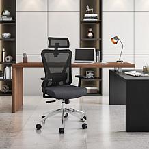 Techni Mobili Truly Ergonomic Mesh Office Chair with Headrest - Black