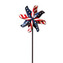 The Gerson Company 63"H Metal Americana Pinwheel Wind Spinner