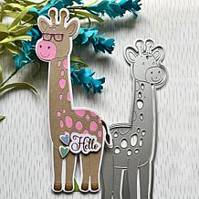 The Stamps of Life Giraffe Slimline Shaped Card Fold-it Die Set