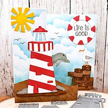 The Stamps of Life Lighthouse Shaped Card Fold-it Die Set