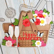 The Stamps of Life Picnic Basket Shaped Card Fold-it