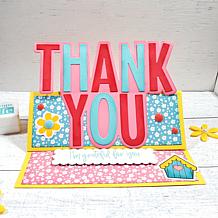 The Stamps of Life Thank You Shaped Card Fold-it